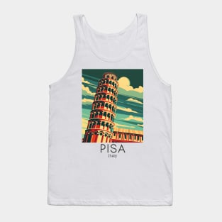 A Vintage Travel Illustration of Pisa - Italy Tank Top